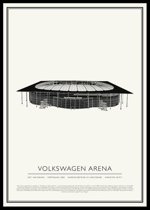Volkswagen Arena Vintage Skizze Poster-12