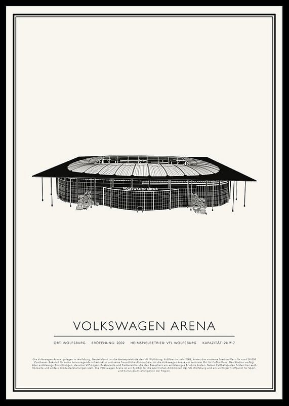 Volkswagen Arena Vintage Skizze Poster-12