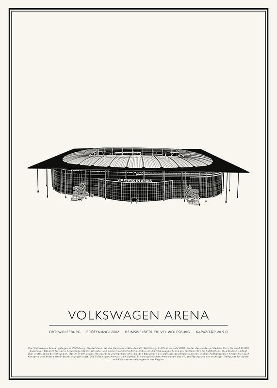 Volkswagen Arena Vintage Skizze Poster-12
