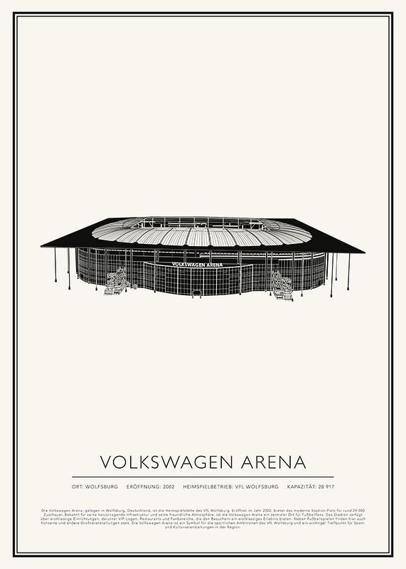 Volkswagen Arena Vintage Skizze Poster-12