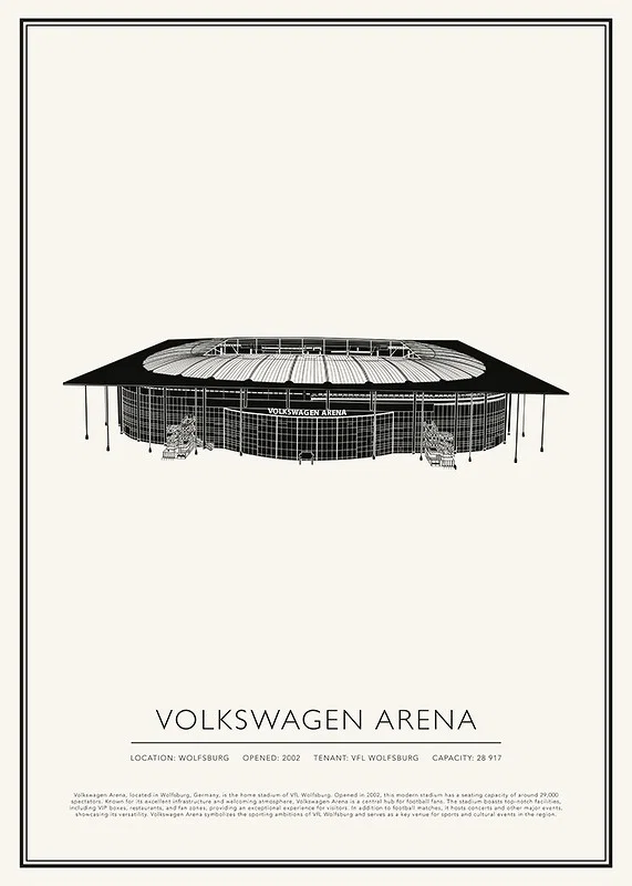 Volkswagen Arena Vintage Sketch affisch-12