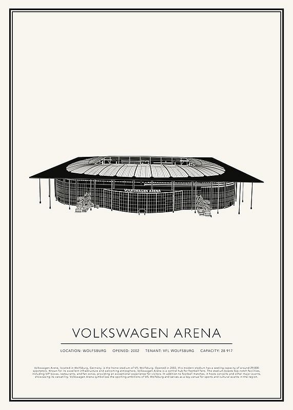 Volkswagen Arena Vintage Sketch affisch-12