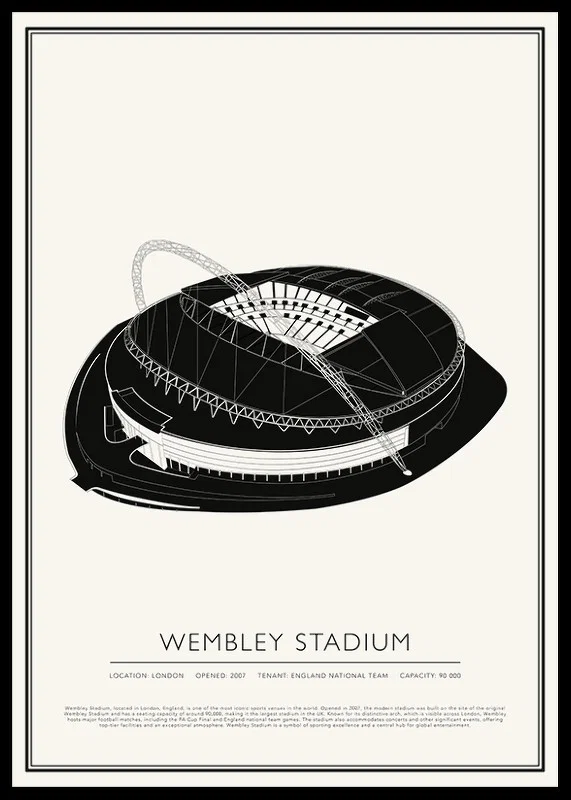 Wembley Stadium Vintage Sketch poster-12