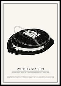 Affiche de croquis vintage du stade de Wembley-0
