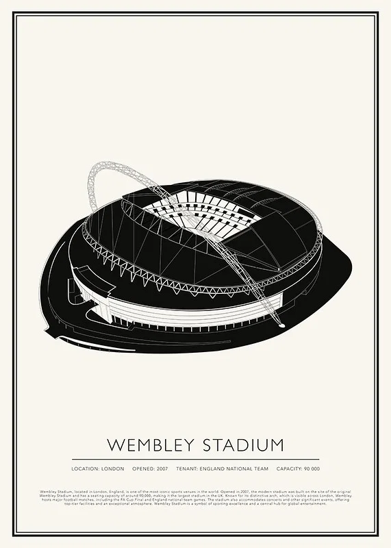 Wembley Stadium Vintage Sketch poster-12
