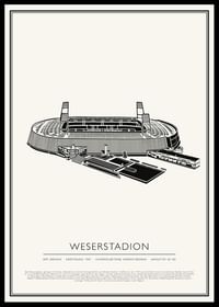 Weserstadion Vintage Skizze Poster-0