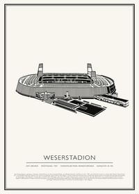 Weserstadion Vintage Skizze Poster-1
