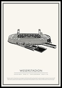 Weserstadion vintage skiss affisch-0