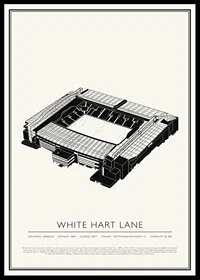 White Hart Lane Vintage Sketch affisch-0