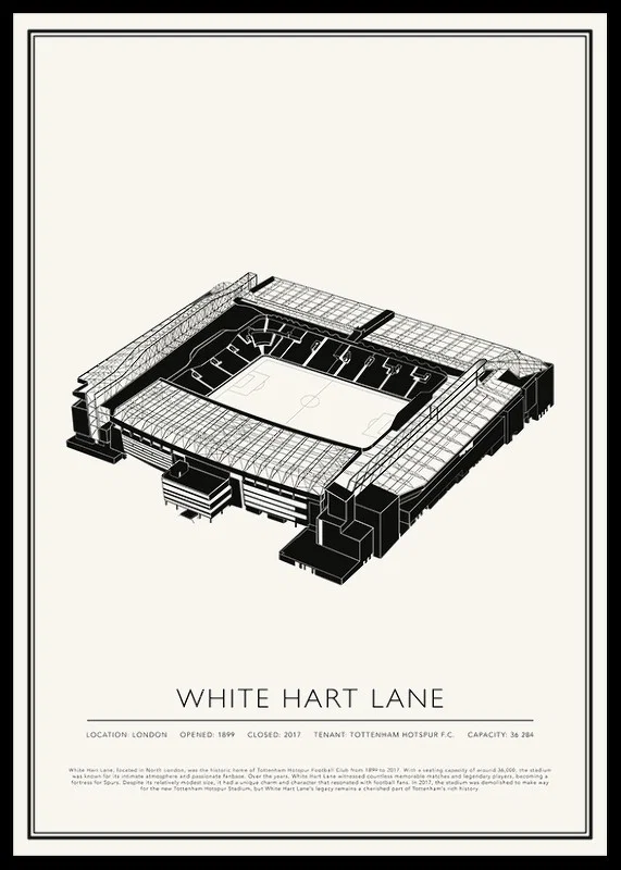 White Hart Lane Vintage Sketch affisch-12