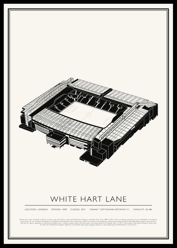 White Hart Lane Vintage Sketch plakat-12