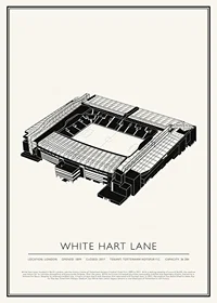 White Hart Lane Vintage Sketch affisch-1