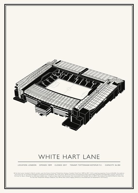 White Hart Lane Vintage Sketch plakat-12