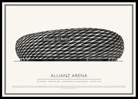 Allianz Arena Vintage Skizze Poster-0