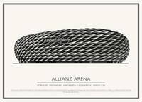Allianz Arena Vintage Skizze Poster-1