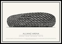 Plakat w stylu vintage Allianz Arena ze szkicem-0