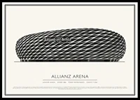 Allianz Arena Vintage Sketch poster-0