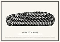 Plakat w stylu vintage Allianz Arena ze szkicem-1