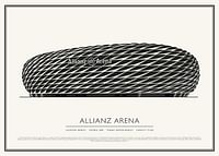 Allianz Arena Vintage Sketch poster-1