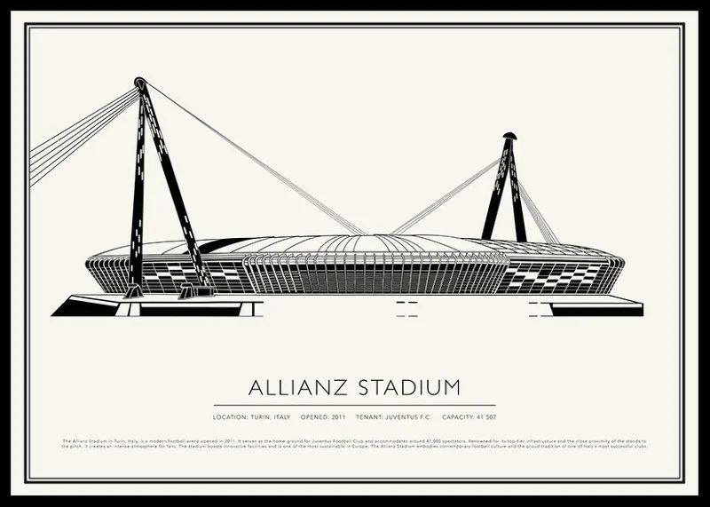 Allianz Stadium Vintage Sketch affisch-12