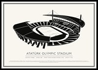 Affiche de croquis vintage du stade olympique Atatürk-0
