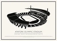 Atatürk Olympic Stadium Vintage Sketch affisch-1