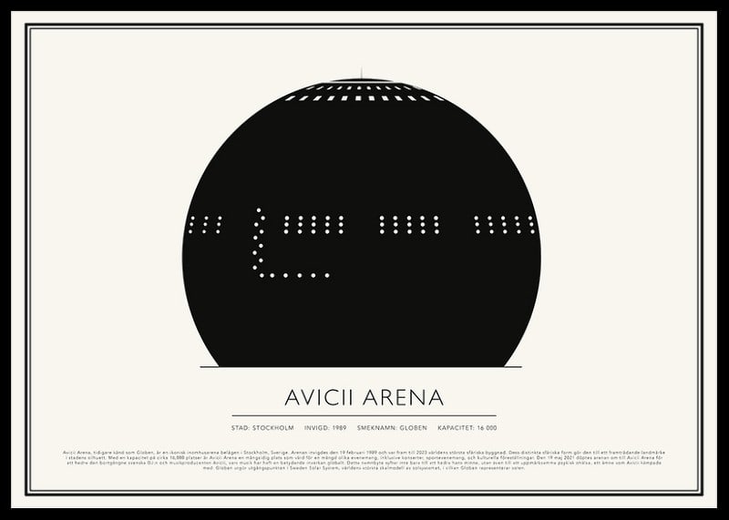 Avicii Arena Vintage Skiss poster-12
