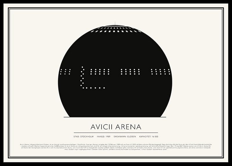 Avicii Arena Vintage Skiss poster-12