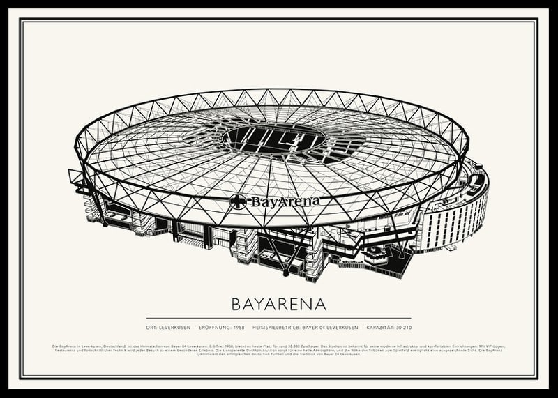 BayArena Vintage Skizze Poster-12