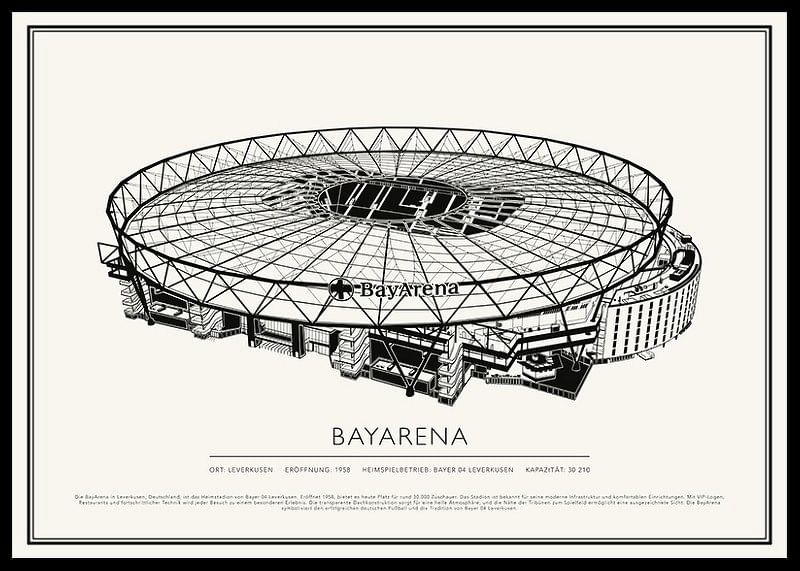 BayArena Vintage Skizze Poster-12