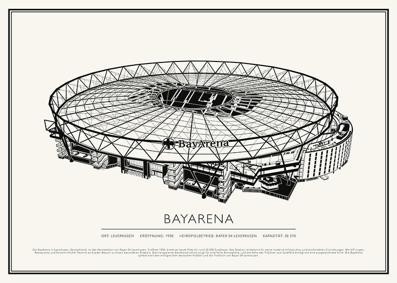 BayArena Vintage Skizze Poster-12