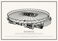 BayArena Vintage Skizze Poster-1