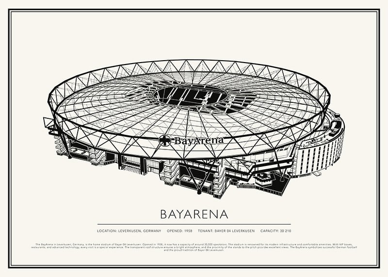 BayArena Vintage Sketch-plakat-12