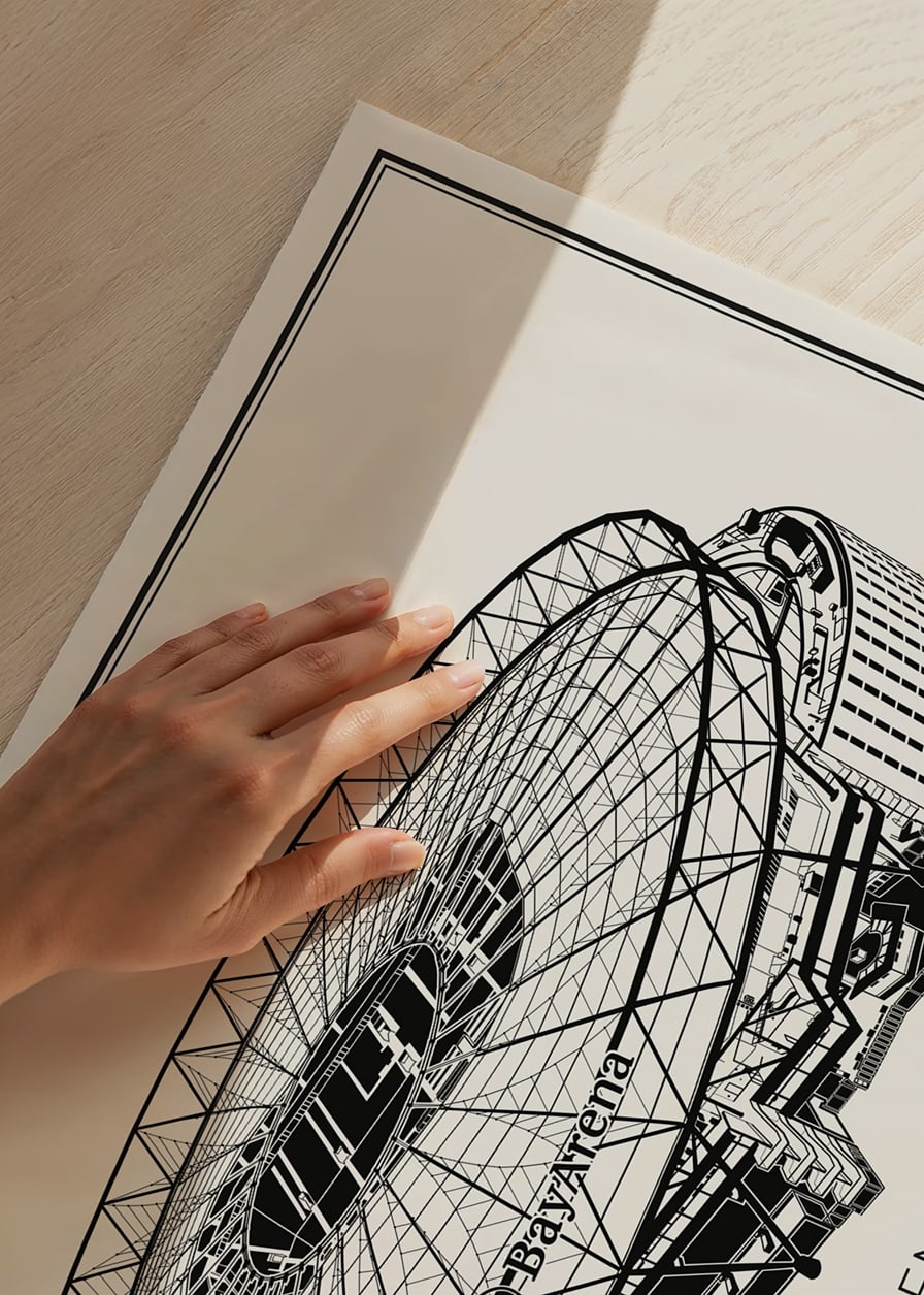BayArena Vintage Sketch-plakat-12