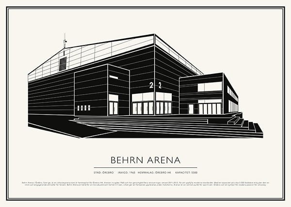 Poster Behrn Arena Ishockey Vintage Skiss 02 SE