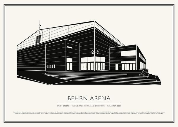 Poster Behrn Arena Ishockey Vintage Skiss 02 SE