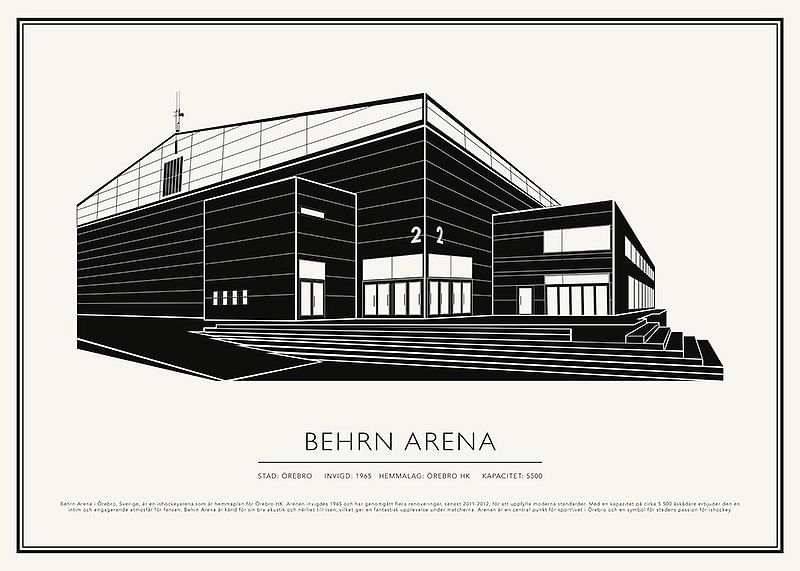 Behrn Arena Ishockey Vintage Skiss poster-12