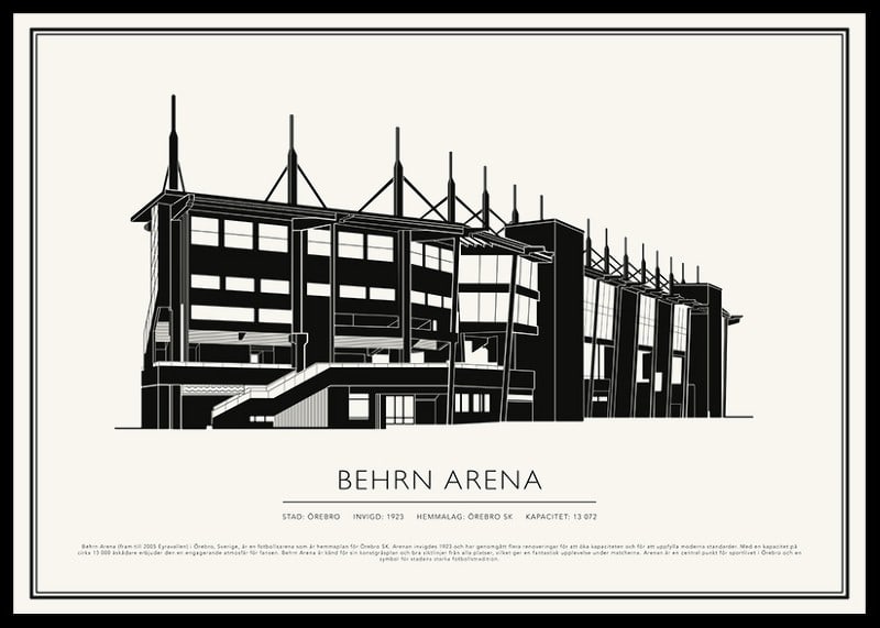 Behrn Arena Fotboll Vintage Skiss poster-12