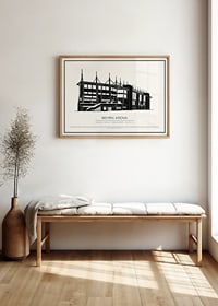 Behrn Arena Fotboll Vintage Skiss poster-2