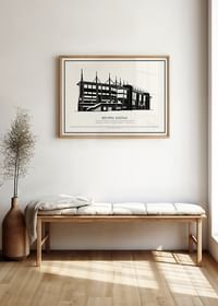 Behrn Arena Fotboll Vintage Skiss poster-2