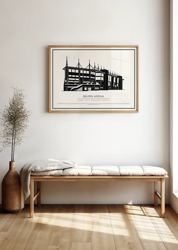 Poster Behrn Arena Fotboll Vintage Skiss 02 SE crossfade