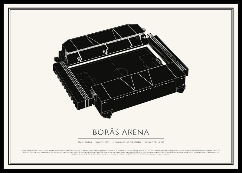 Borås Arena Vintage Skiss poster-12
