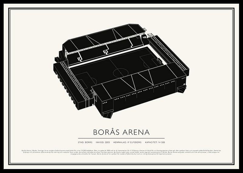 Borås Arena Vintage Skiss poster-12