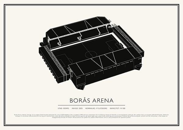 Poster Borås Arena Vintage Skiss 02 SE