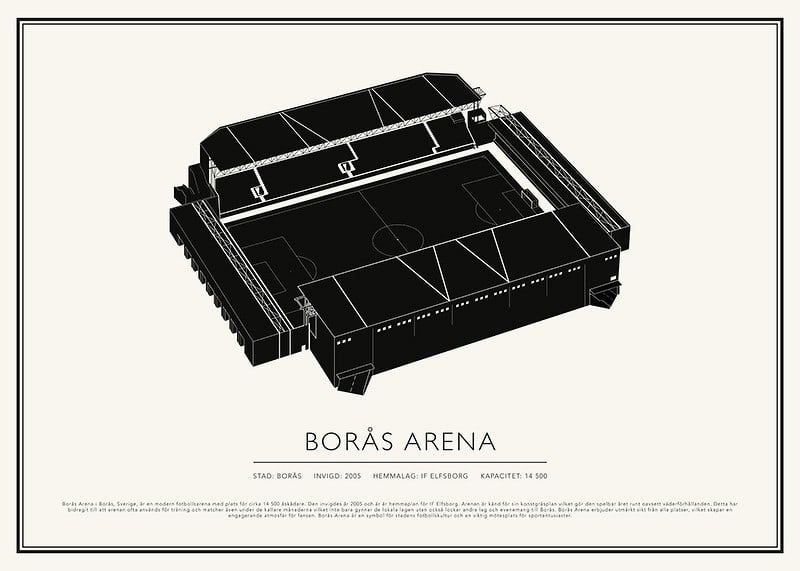 Borås Arena Vintage Skiss poster-12