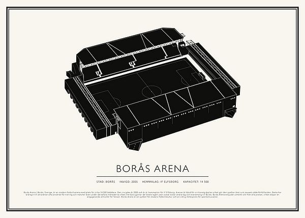 Poster Borås Arena Vintage Skiss 02 SE