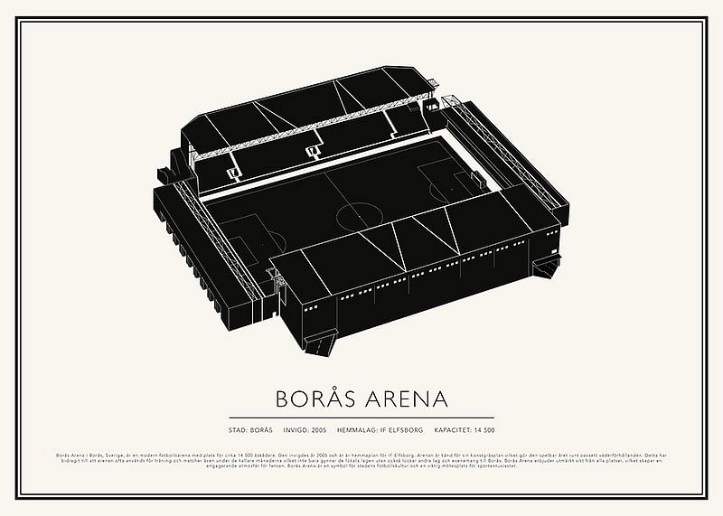 Borås Arena Vintage Skiss poster-12