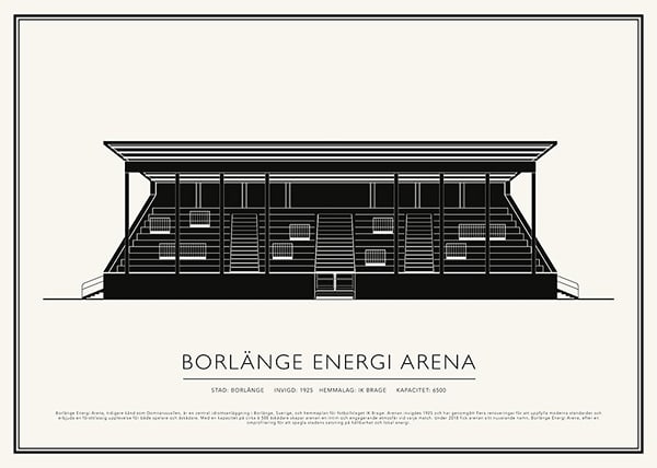 Poster Borlänge Energi Arena Vintage Skiss 02 SE