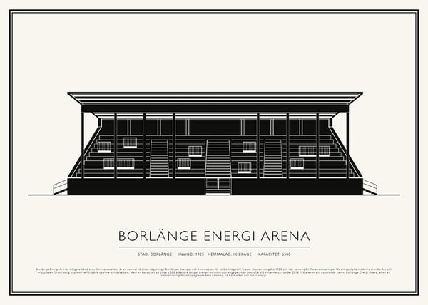 Poster Borlänge Energi Arena Vintage Skiss 02 SE