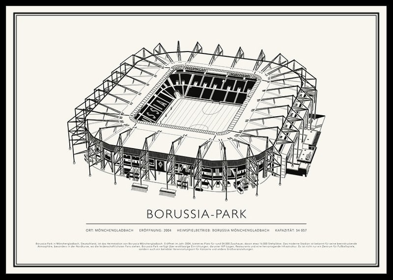Borussia-Park Vintage Skizze Poster-12